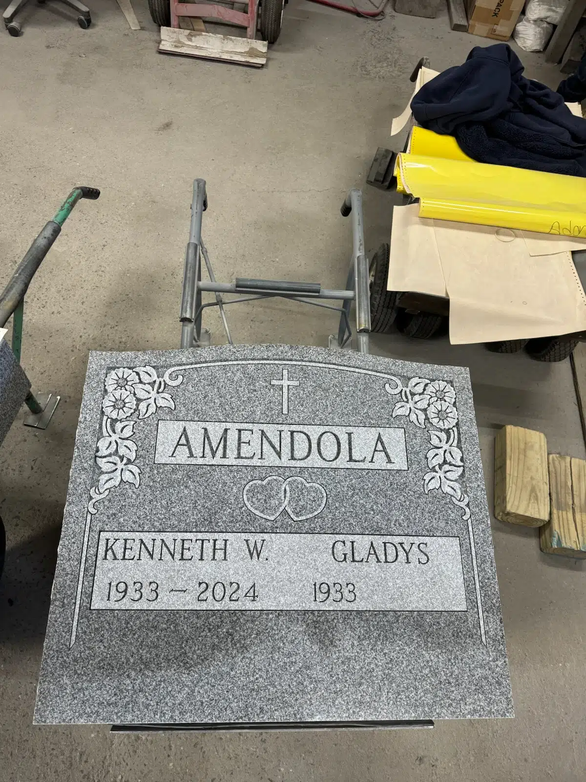 Granite Companion / Double Headstone hand-carved by NJ Companion Stones in NJ — image 2